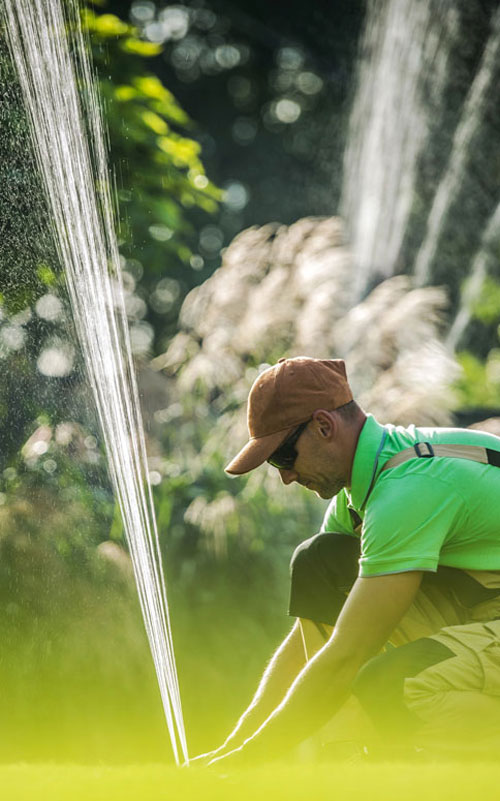 Photo of a sprinkler head spraying water